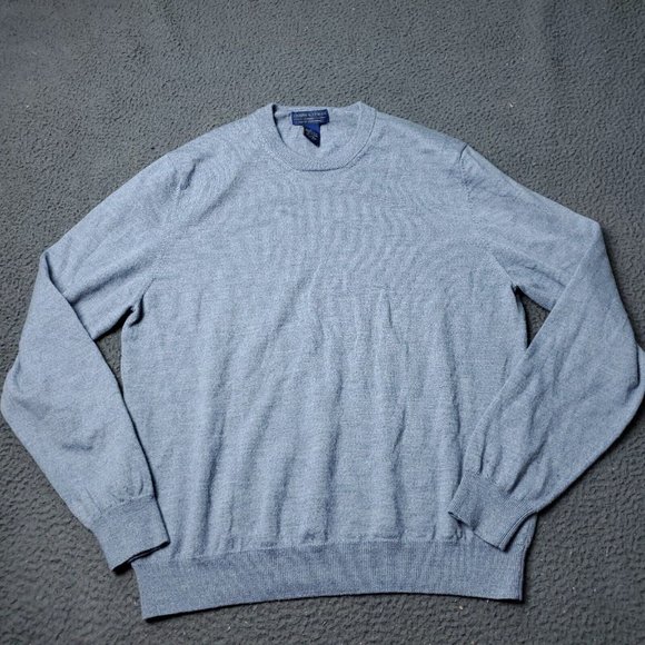 Joseph & Lyman Italian Merino Wool Sweater Pullover Mens Size L Large Blue  Gray - Picture 2 of 6